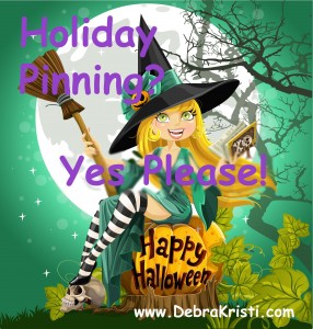 The Pinning Witch in Halloween Pinterest Style by Debra Kristi, author