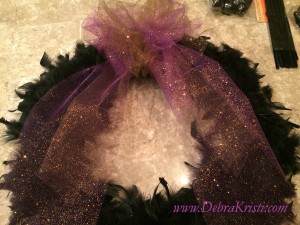 Wreath Bow in A Raven Ring Wreath for Halloween by Debra Kristi, author
